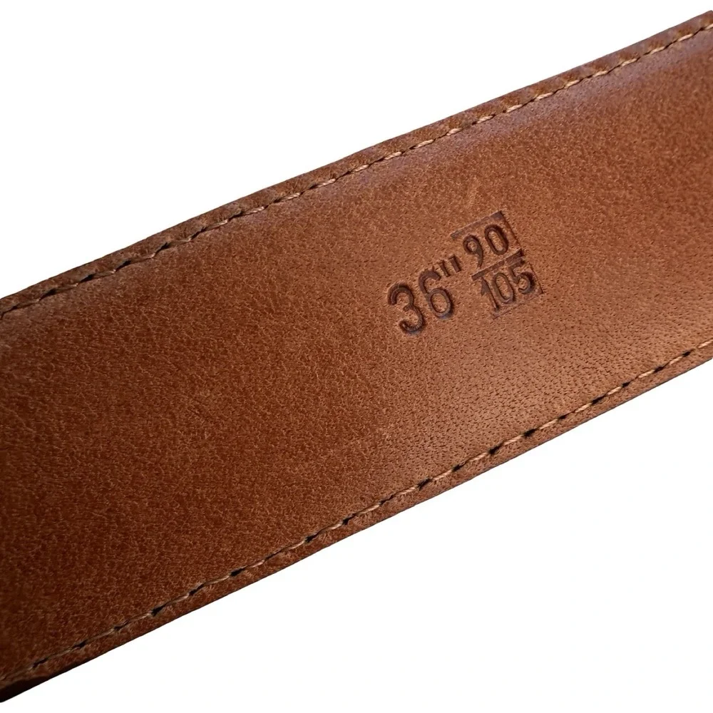 Bespoke Brown Genuine American Alligator Brass Buckle Belt Size 36 NWOT